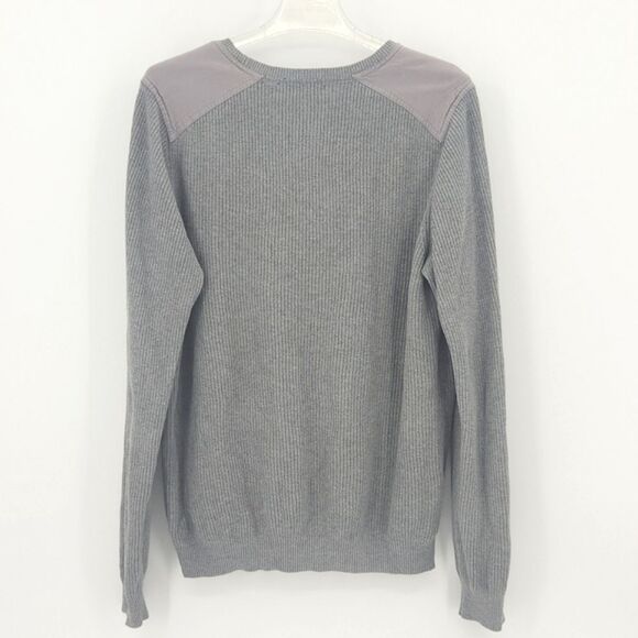 Van Heusen Crew Neck Sweater Mens Size Medium Gray Winter Cold Weather Cabincore - Picture 2 of 6
